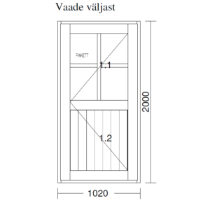 VU-p 1020*2000 valge RAL9010